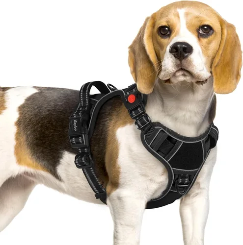 Eagloo Arnés para perro de tamaño pequeño, fácil de llevar con 3 hebillas, arnés ajustable sin tirones para mascotas con sistema MOLLE, chaleco