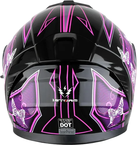 Miniatura 8 de 1Storm Casco modular de motocicleta para calle con doble visera abatible, protección solar de cara completa HJK920