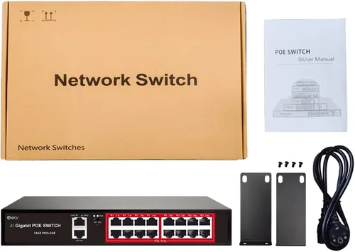 Miniatura 9 de Conmutador PoE, Conmutador PoE+ Gigabit de 5 Puertos, Conmutador Ethernet Gigabit Administrado en la Nube, 4 Puertos PoE @52W, 1 Puerto de Enlace