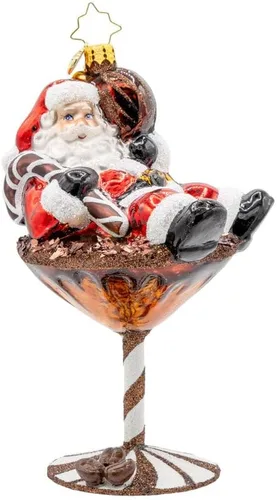 Miniatura 12 de Adorno de árbol de Navidad decorativo de vidrio hecho a mano europeo de Christopher Radko, Ardisia Crenata Claus