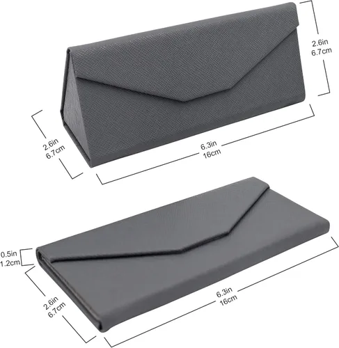 Miniatura 112 de Real Sic Funda para lentes de sol para hombres y mujeres, soporte magnético plegable para lentes de sol, inspirado en el color sólido