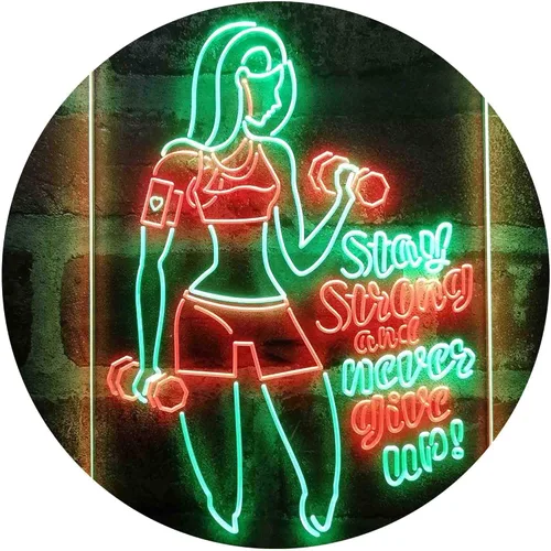 Miniatura 13 de ADVPRO Fitness Club Gym Stay Strong Never Give Up Dual Color LED Neon Sign azul & rojo 8 x 12 pulgadas st6s23-i4043-br