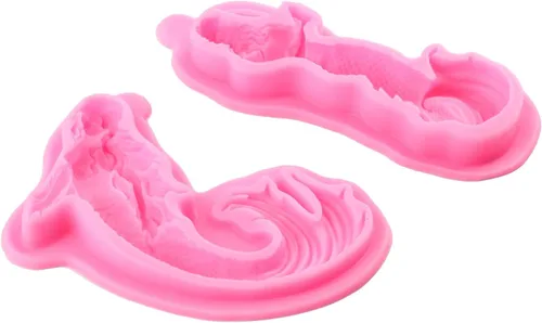 Miniatura 3 de Mujiang Moldes de silicona con temática de sirena 3D, molde de silicona Neptuno para decoración de pasteles, caramelo, chocolate, azúcar, arcilla