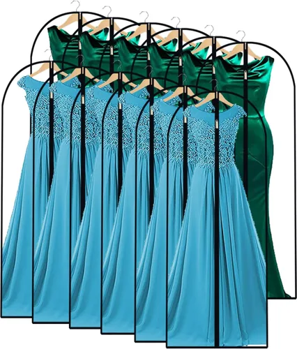 Miniatura 36 de Bolsas transparentes para colgar ropa, 40 pulgadas (juego de 6), bolsas de traje para almacenamiento en armario, bolsas de plástico a prueba