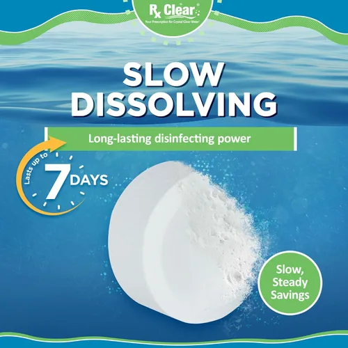 Miniatura 2 de Rx Clear Tabletas de cloro de 1 pulgada 5 libras Usar tabletas como bactericida, algicida y desinfectante en piscinas Estabilizadas, de larga