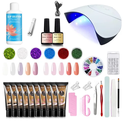 Miniatura 8 de Poly Gel - Juego de 10 colores al azar para crear rápidamente extensiones de uñas UV/LED en seco, gel de mejora de extensión de uñas