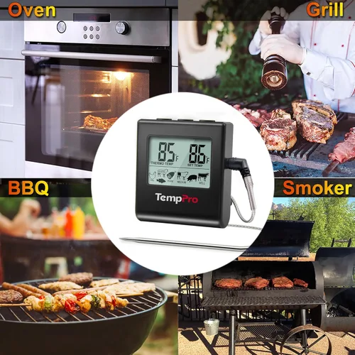 Miniatura 7 de ThermoPro TP16 Termómetro Digital LCD Grande para Carne para Cocinar, Ahumar, Asar a la Parrilla, Indicador de Temperatura de Alimentos BBQ