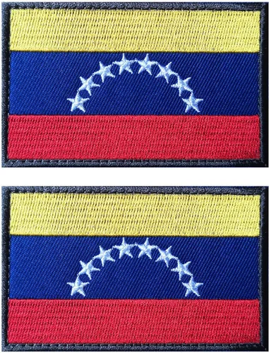 2 unidades AliPlus Parches de bandera de Venezuela bordados, parches tácticos militares morales, bordados, con cierre de gancho y bucle
