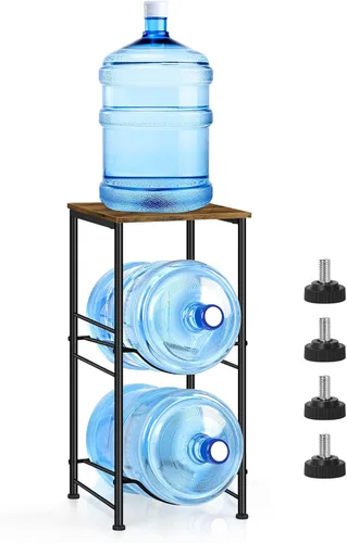 Soporte para jarra de agua de 5 galones, dispensador de agua con estante superior, estante de almacenamiento para jarra de agua de 5 galones para