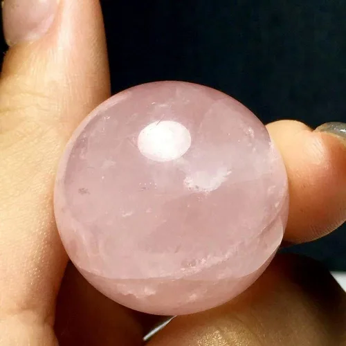 Miniatura 3 de Bolas Baoding de cuarzo rosa de 1.4 pulgadas, bolas pequeñas de cristal rosa curativo para el estrés, bolas de mano para terapia de manos, alivio