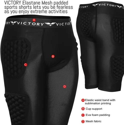 Miniatura 2 de Pantalones cortos de compresión acolchados para snowboard, patinaje, esquí, fútbol, baloncesto, cadera, glúteos y coxis