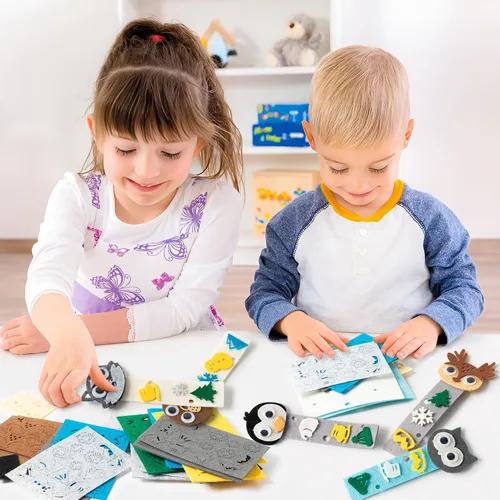 Miniatura 3 de HubirdSall Paquete de 24 marcapáginas de fieltro de animales polares, kit de manualidades reutilizables, haz tu propio marcador de animales árticos