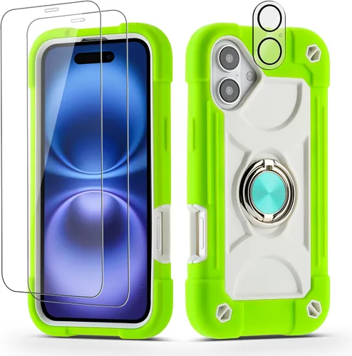 Miniatura 147 de Funda para iPhone 11 de 6.1 pulgadas con soporte de anillo, con 2 protectores de pantalla de vidrio, resistente a los golpes, resistente a