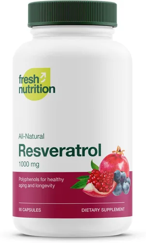 Suplemento de resveratrol - Trans-resveratrol Extra Strength 750mg - Suplemento de polifenoles naturales, puros y potentes - Vegano, sin OMG, sin