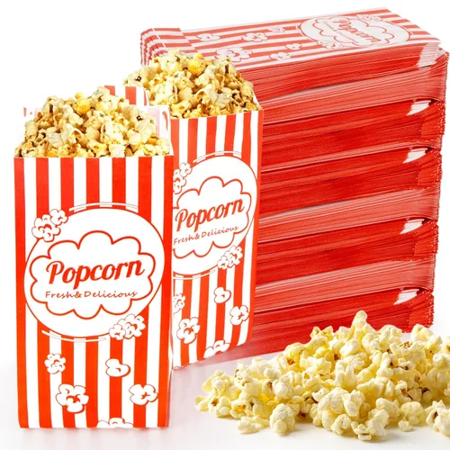 Miniatura 14 de MAQIHAN 500 bolsas de palomitas de maíz de 1 onza a granel, pequeñas bolsas de papel desechables para palomitas de maíz, suministros de noche