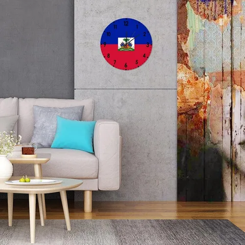 Miniatura 587 de Cheyan Reloj de pared con bandera de Canadá de 12 pulgadas, silencioso, sin tictac, de PVC, funciona con pilas, reloj redondo decorativo, regalo
