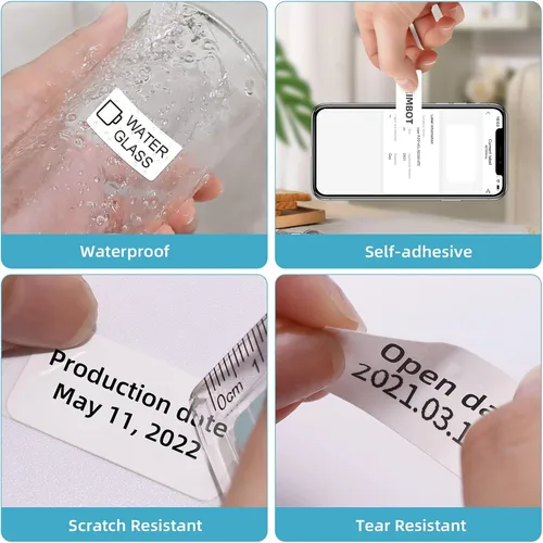 Miniatura 5 de NIIMBOT D101 - Cinta para etiquetar D101, papel de impresión de etiquetas adaptadas, cinta de etiquetado autoadhesiva de repuesto de 0.984 x 3.937