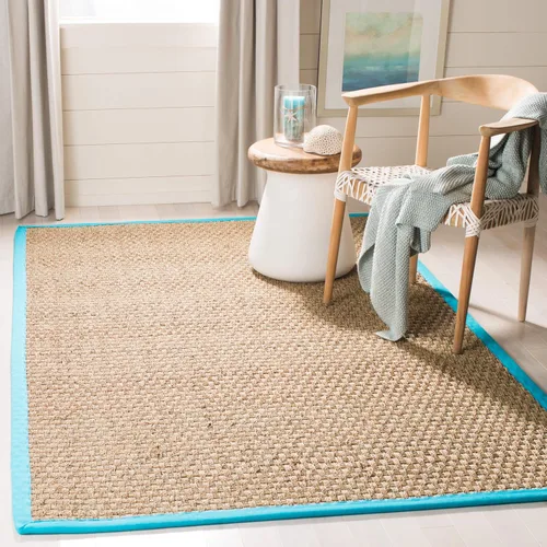 Miniatura 157 de Safavieh Natural Fiber NF114P - Alfombra redonda de hierba marina, tejido de canasta, con borde, de 244 cm, color gris Natural/ gris
