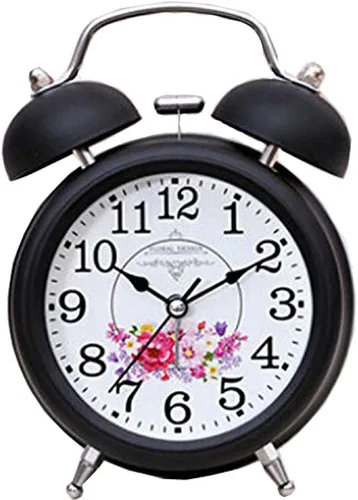 Miniatura 4 de Reloj de escritorio creativo de cuarzo de 6 pulgadas, 3D, dos campanas, diseño moderno, silencioso, sin tictac, analógico, para niños, con luz