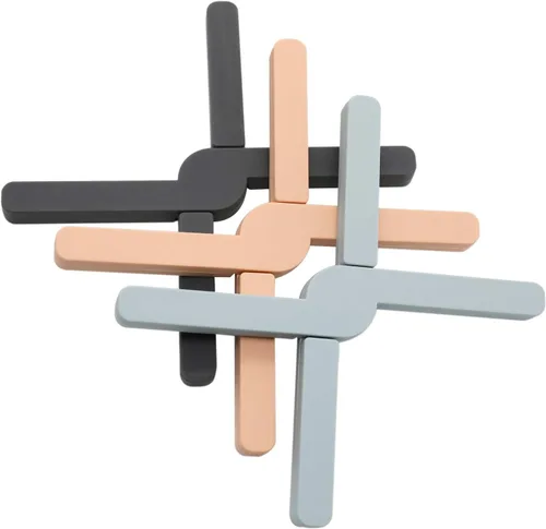 Paquete de 3 salvamanteles plegables de silicona resistentes al calor, salvamanteles plegables para ollas y sartenes calientes, antideslizantes,