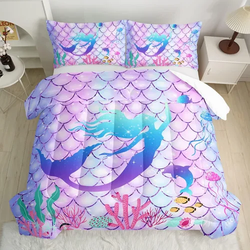 Miniatura 21 de CVHOUSE - Juego de edredón de tortuga marina, juego de cama de tortuga marina oceánica para niños y adolescentes, juego de edredón de tortuga marina