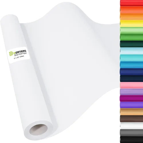 Papel de regalo blanco para manualidades, rollo de papel kraft de 15 x 450 pulgadas, papel para tablón de anuncios, artes y manualidades, embalaje