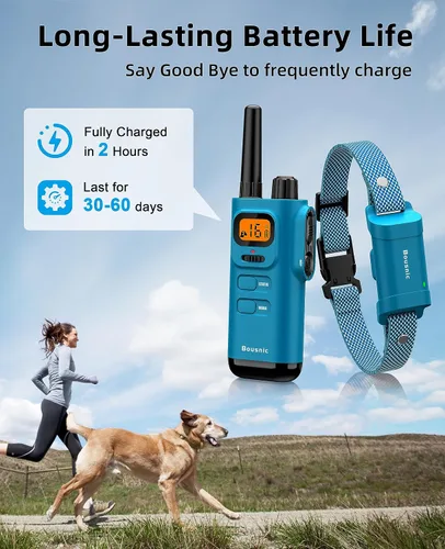 Miniatura 6 de Bousnic Collar de choque para perro con control remoto, [Nueva edición] Collar de entrenamiento de perros de 4000 pies para perros grandes, medianos