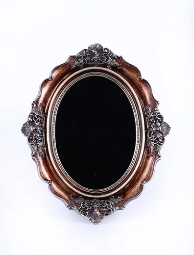 Miniatura 6 de Espejo rascador negro – Herramientas de brujería Kit de altar suministros para adivinación – Decorativo ovalado dorado oscuro antiguo 8.3 pulgadas