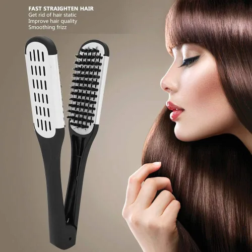 Miniatura 8 de Peine Alisador De Cabello Cepillo Doble Cara Para Planchar Palo Plastico El Pelo Alisador De Cabello Pinzas V Peine Plancha Profesional En Forma C
