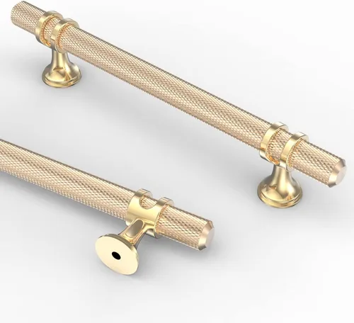 Miniatura 30 de Asidrama - Paquete de 10 manijas para gabinete de cocina de 3 pulgadas (76mm) de color negro mate y bronce champán, tiradores para gabinete
