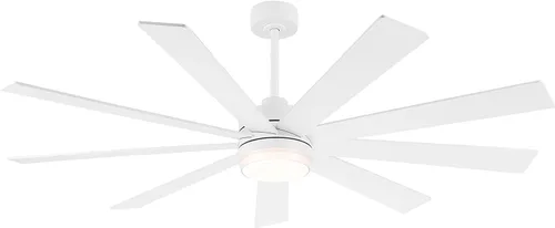 Miniatura 12 de LEDLUX Ventilador de techo con motor CC de 84 pulgadas con luz, control remoto de 6 velocidades, motor reversible, moderno ventilador de techo de 9