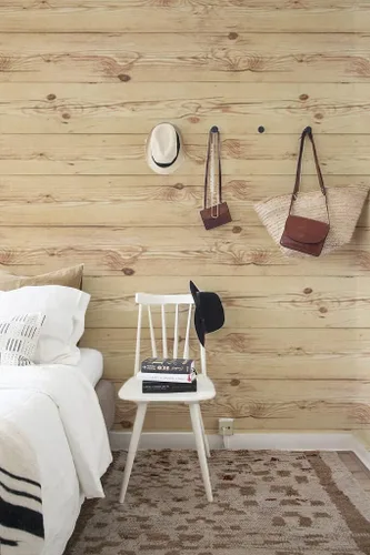 Miniatura 3 de EeeComing Papel tapiz de madera envejecida, papel de contacto de madera para pegar y despegar, papel tapiz extraíble con aspecto de madera, papel