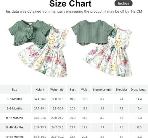 Miniatura 6 de PATPAT Conjunto de 2 piezas de vestido y cárdigan para niñas pequeñas, estampado de girasol, vestido sin mangas y cárdigan de manga larga