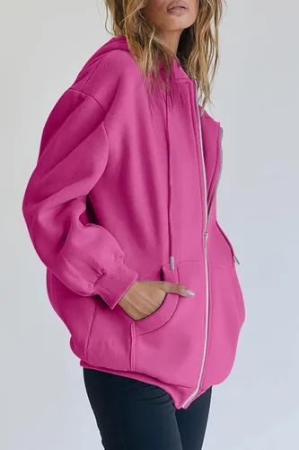 Miniatura 2 de Trendy Queen - Sudaderas con capucha Y2K con cremallera para mujer, de manga larga, para otoño, de gran tamaño, casual, con bolsillo