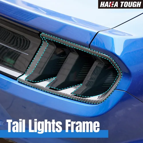 Miniatura 3 de HAKA TOUGH Cubierta de lámpara de luz trasera + marco de luces traseras para Ford Mustang 2018 2019 2020 2021 luces traseras marco biseles anillo