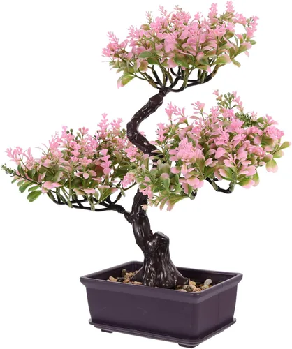 Miniatura 13 de EXCEART Árbol bonsái artificial, plantas de plástico, adorno bonsái para decoración de boda, árbol bonsái de imitación verde