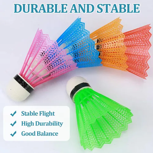 Miniatura 4 de Hysagtek 12 piezas de bádminton volante de bádminton Birdie, deportes interiores y exteriores, entrenamiento de pelota de ejercicio, gimnasio, juego