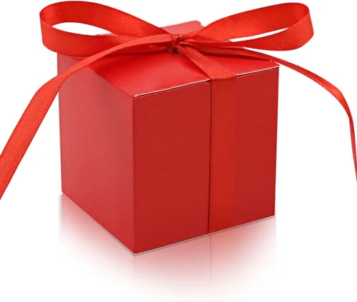 Miniatura 11 de KPOSIYA - 70 Cajas para recuerdos, 2x2x2 pulgadas, cajas de dulces rosas con lazos para decoraciones de boda, baby shower, suministros para fiestas