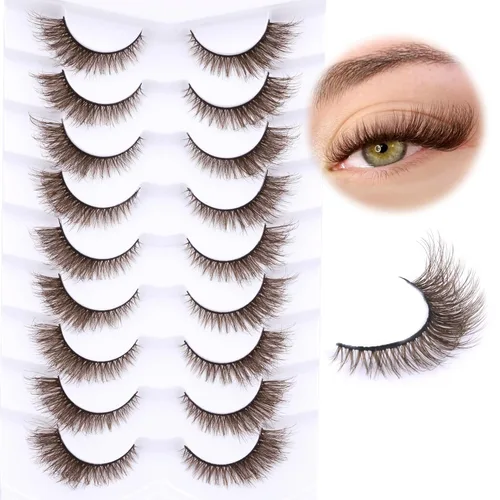 Miniatura 8 de Pestañas naturales de ojo de gato, pestañas postizas wispy de visón que parecen extensiones de pestañas de ojo de zorro, 9 pares por Zegaine