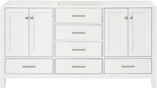 Miniatura 35 de ARIEL Cambridge - Mueble base de tocador de baño de 36 pulgadas, madera maciza, 2 puertas de cierre suave, 5 cajones de cola de milano