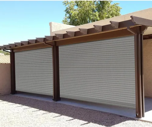 Miniatura 2 de E&K Sunrise - Persiana enrollable para exteriores de 5 pies de ancho x 6 pies de alto, diseño calado, para patio, porche, jardín, glorieta, terraza