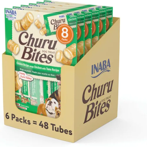 Miniatura 8 de INABA Churu - Bocadillos para perros, golosinas suaves y masticables para perros, 0.42 onzas cada tubo, 48 tubos en total (8 tubos por paquete)