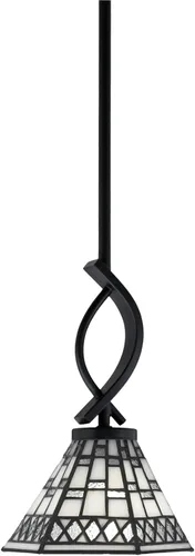 Miniatura 16 de Toltec Lighting Cavella Stem Colgado Mini colgante, acabado grafito, vidrio de muselina blanca de 4 pulgadas