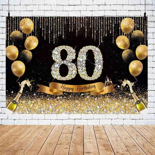 Miniatura 9 de AIBIIN Telón de fondo de 30 cumpleaños negro y dorado de 7 x 5 pies con texto en inglés "Cheers to 30" Anniversary Photography Background Women Gold
