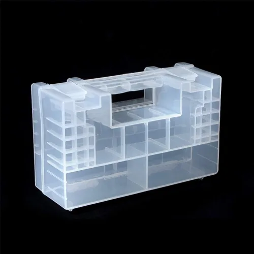 Miniatura 8 de Caja de almacenamiento de batería AA AAA, soporte organizador de plástico transparente, contenedor portátil con capacidad para 10 pilas AA