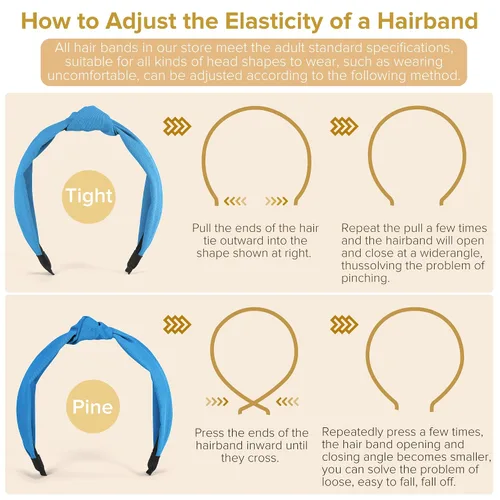 Miniatura 5 de DiyJibb Diademas para Mujeres y Niñas - 6 Piezas Diademas Elegantes con Nudo Superior - Diadema Anudada para Mujeres - Bandas para la Cabeza Anchas