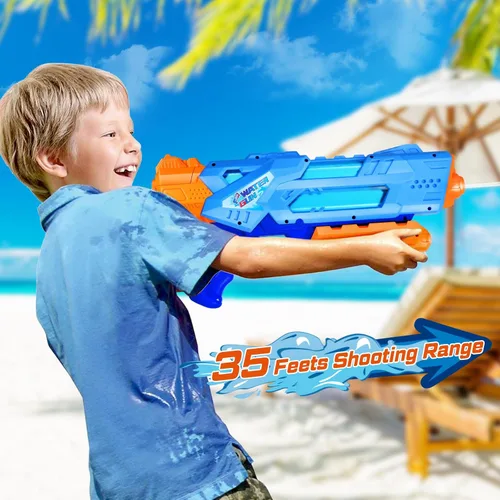 Miniatura 5 de Quanquer Pistolas de agua de 1200 cc para niños y adultos, paquete de 2 súper remojadores de agua con excelente rango, ideas de regalo para verano
