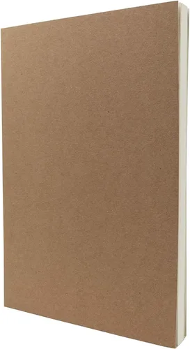 Cuaderno de bocetos LayFlat - 14 x 21 cm - Cuaderno en blanco kraft, 64 hojas, papel grueso de 100 g/m²..