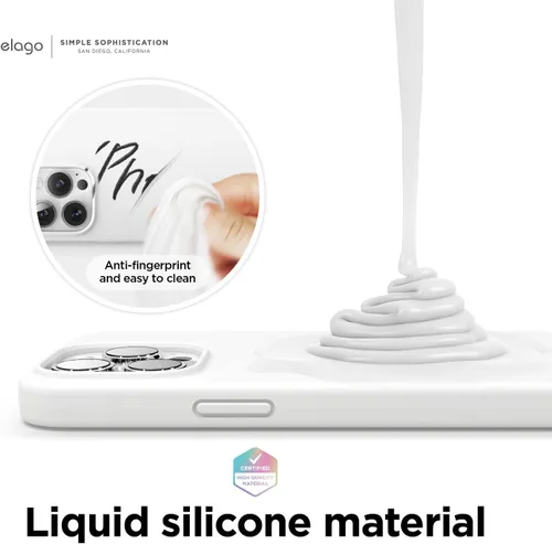Miniatura 4 de elago Funda compatible con iPhone 13 Pro Max, de silicona líquida, protectora de cámara de cuerpo completo, a prueba de golpes, funda delgada