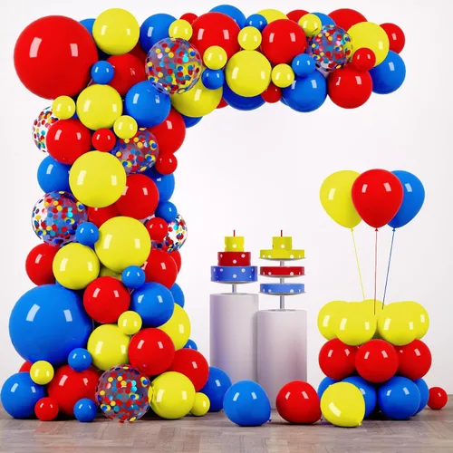 Miniatura 10 de Voircoloria - Juego de arcos de globos de 148 piezas, guirnalda con globos rojos, blancos y azules, decoraciones patrióticas para el 4 de julio, día